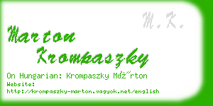 marton krompaszky business card